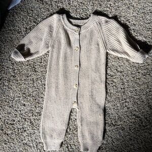 Soft Knit Baby Bodysuit in Cream